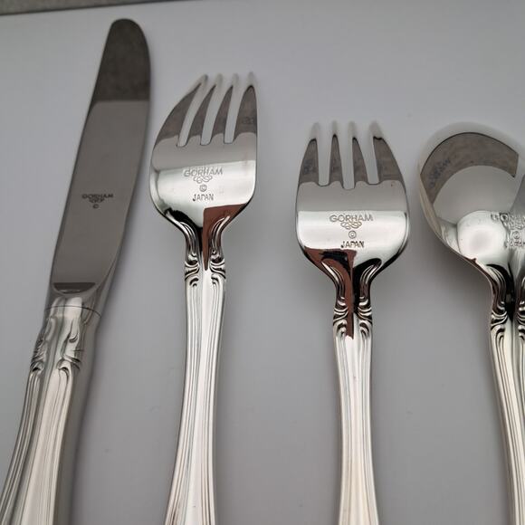 Gorham Valcourt Silverplate 5 Piece Place Set Flatware Japan New Old Stock READ - Picture 3 of 5